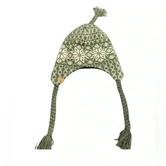 Green Woolrich Snowflake Beanie - Picture 1 of 3